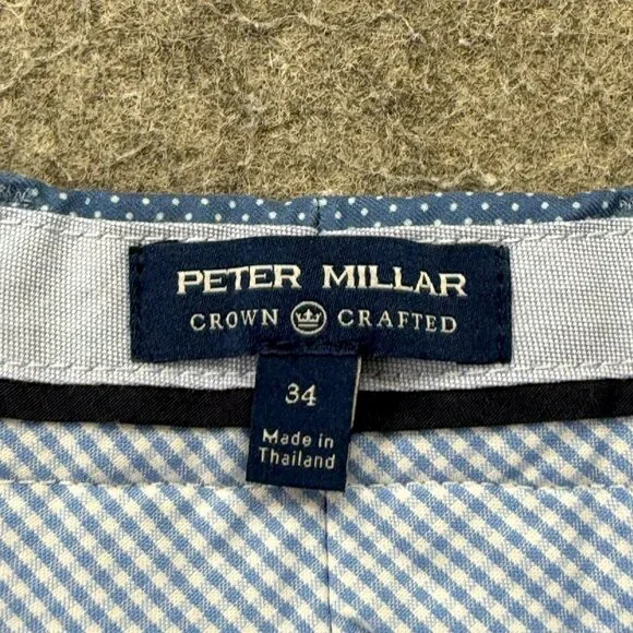 Peter Millar Golf Shorts Men 34 Blue Polka Dot Performance 9" Stretch - Picture 6 of 16